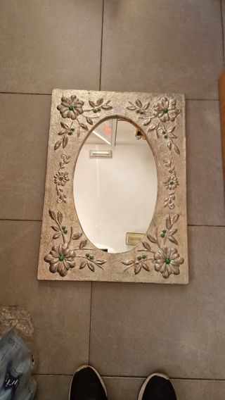 ESPEJO PARED DE ESTAÑO REPUJADO