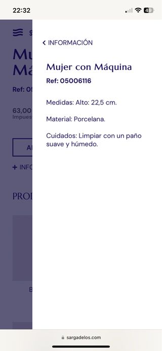 Sargadelos Figura Mujer con Maquina