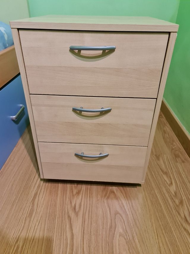 CAJONERA CON RUEDAS MADERA 3 cajones de segunda mano por 20 EUR en