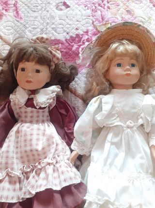 2 Bambole di porcellana vintage 