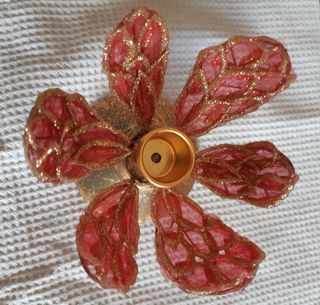 Portacandela a fiore rosso