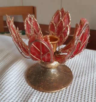 Portacandela a fiore rosso