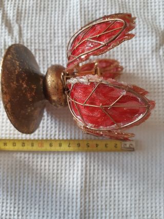 Portacandela a fiore rosso