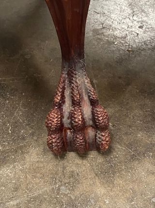 mesa redonda madera y marmol