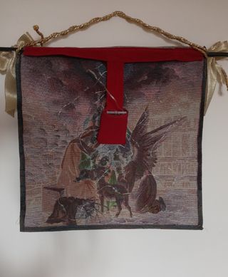 Arazzo gobelin natalizio natività con luci led