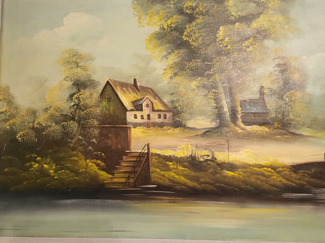 Pintura antigua óleo sobre lienzo.