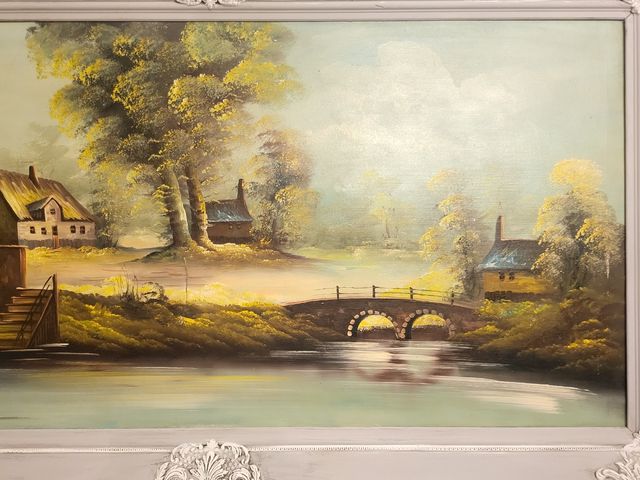 Pintura antigua óleo sobre lienzo.