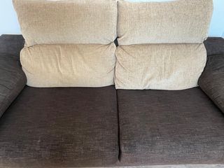 Sofá tres plazas beige/marrón