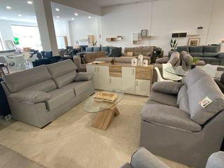 SOFA 3 + 2 GRIS TELA NUEVO