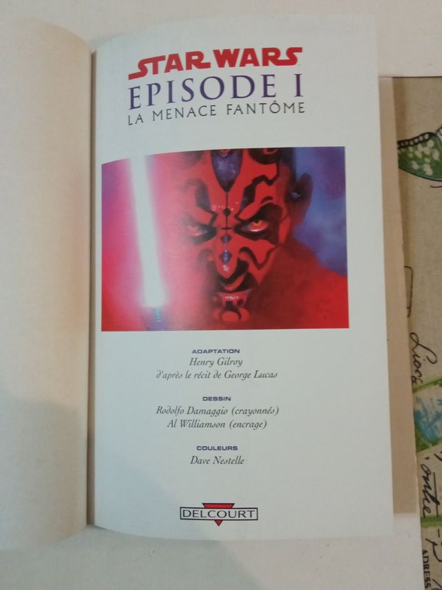 Libro cómic Star Wars Episode I La menace fantôme