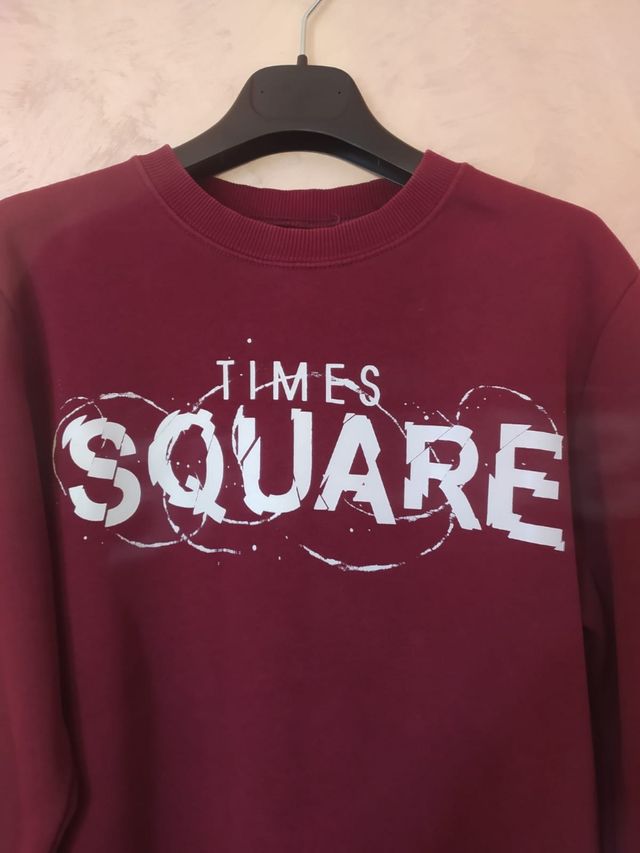 Felpa uomo borgogna "Times Square" - 100% cotone