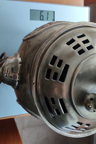 Antiguo Incensario Budista de Bronce