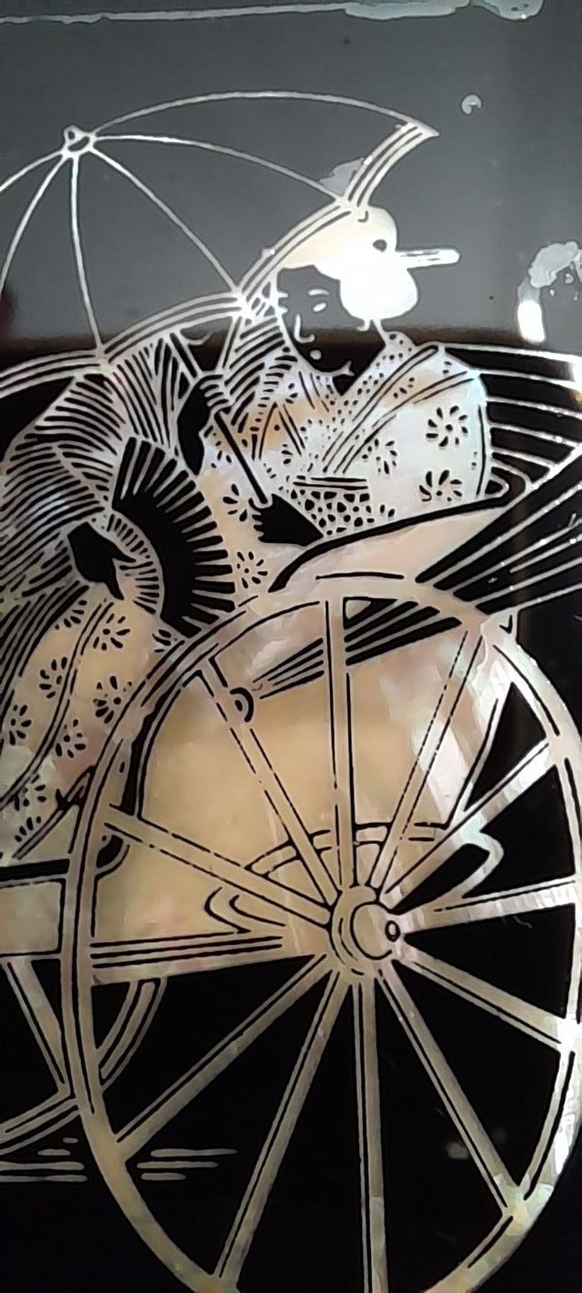 Quadro orientale in madreperla laccato