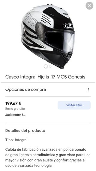 Casco HJC is-17 talla xs 54