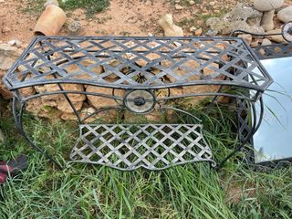 Mueble de entrada con espejo de hierro