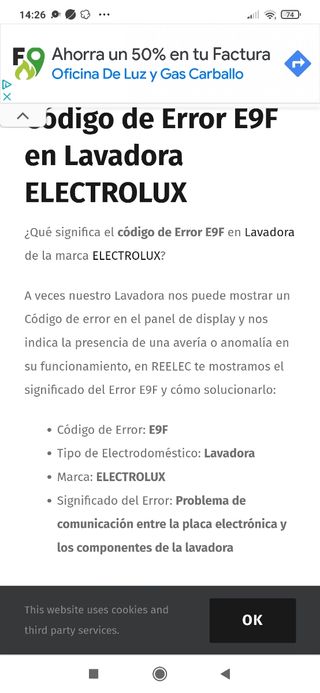 Lavadora Electrolux timemaneger 8k