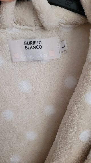 Nueva.Bata mujer Burrito blanco talla L