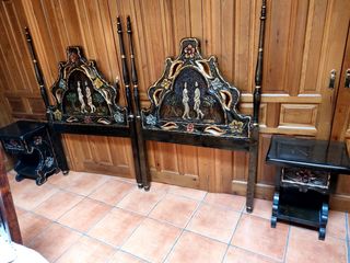 cabeceros pino labrado pintado a mano