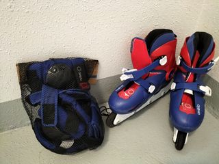 Patines en linea, protecciones y casco