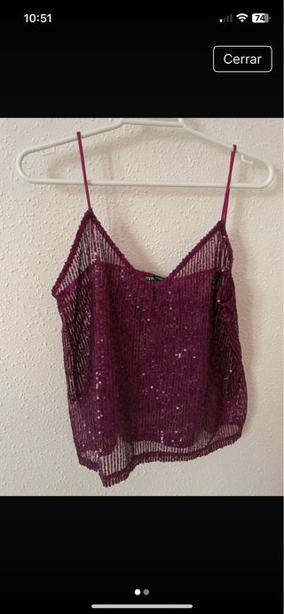 top tirantes lentejuelas