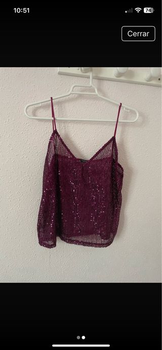 top tirantes lentejuelas