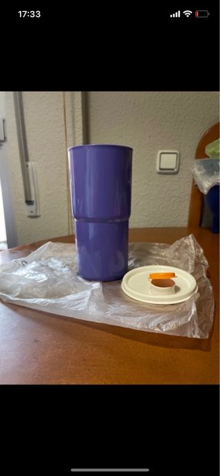Vaso con tapa tupperware
