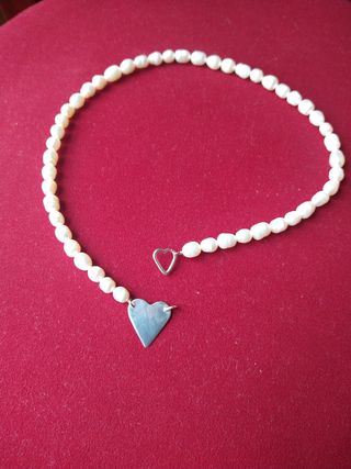 Gargantilla perlas plata de ley.