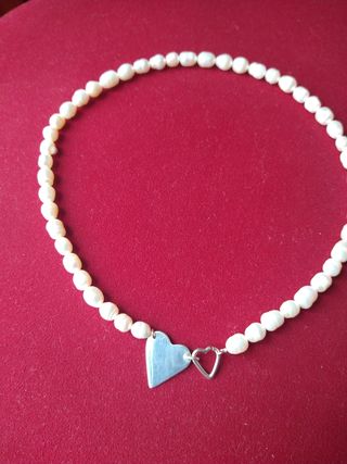 Gargantilla perlas plata de ley.