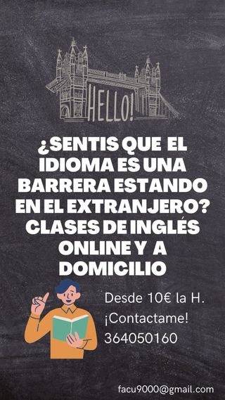 Profesor de ingles online y presencial