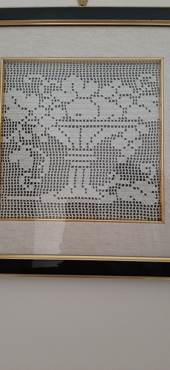 Quadro a Filet.fatto a mano con cornice