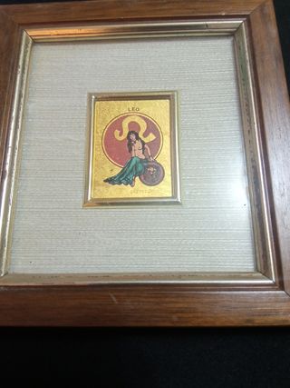 6 ANTIGUA CROMO LITOGRAFÍAS ORO FOGLIA 23KT
