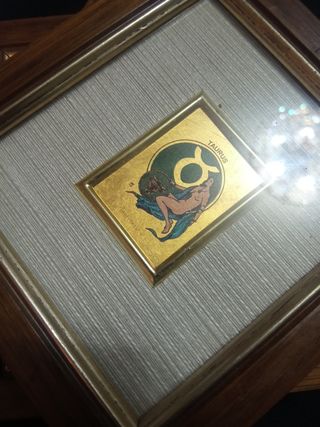 6 ANTIGUA CROMO LITOGRAFÍAS ORO FOGLIA 23KT