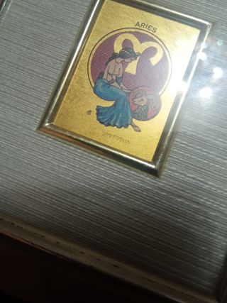 6 ANTIGUA CROMO LITOGRAFÍAS ORO FOGLIA 23KT