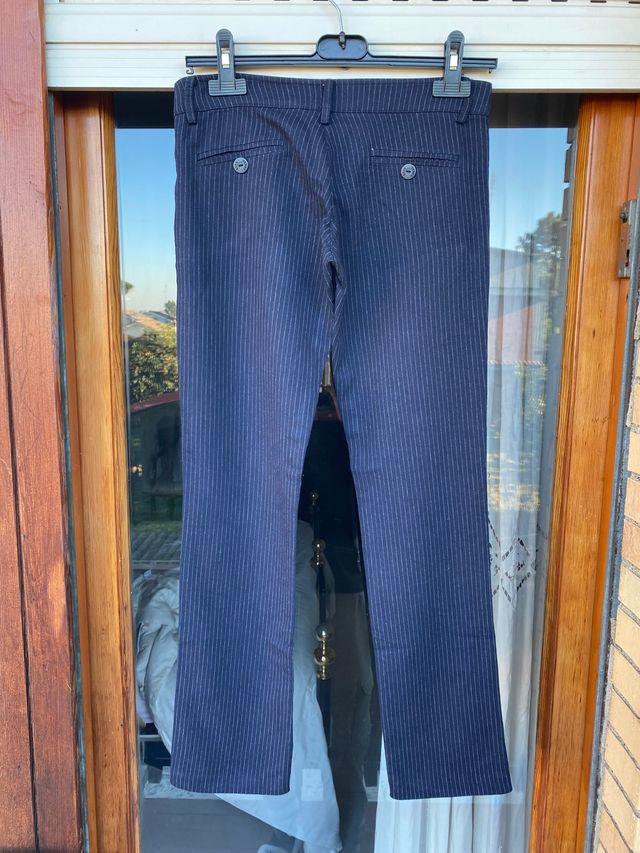 Denny rose donna pantaloni a righe blu taglia xs