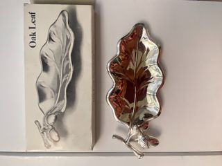 Bandeja plateada de 18,5 x 8,5 cm