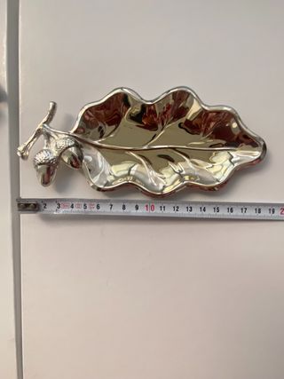 Bandeja plateada de 18,5 x 8,5 cm