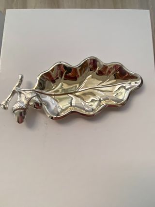 Bandeja plateada de 18,5 x 8,5 cm