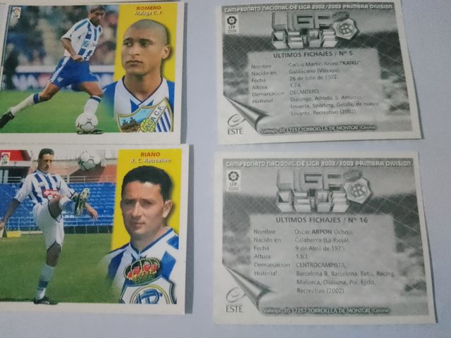 28 cromos de la temporada 2002/2003
