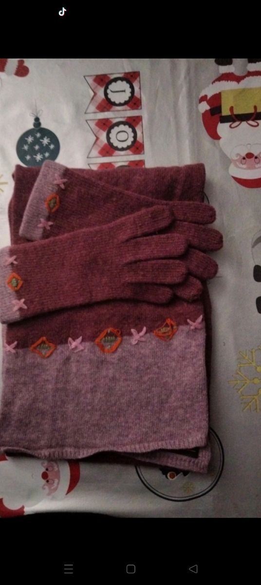 Conjunto bufanda/guantes 100% Lambswool