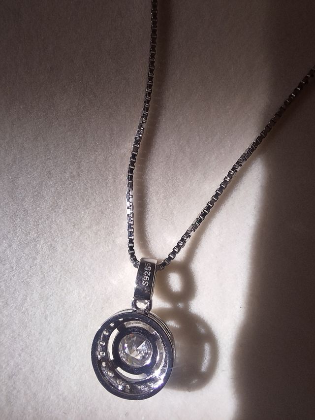 Collana diamante moissanite ct.1 su argento s925