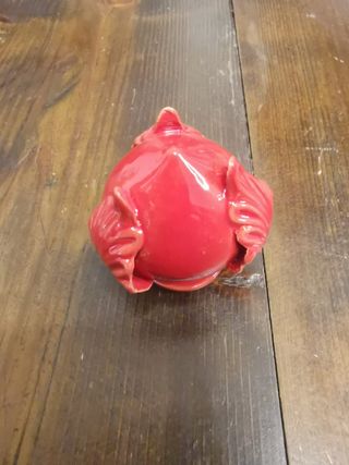 Pumo portafortuna rosso ceramica artigianale 6 cm