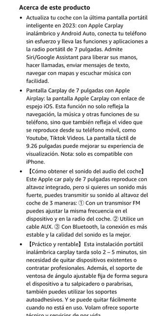 Pantalla de coche inalambrica