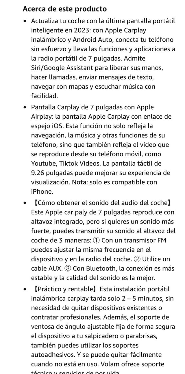 Pantalla de coche inalambrica