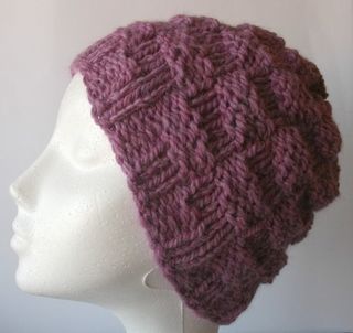 Gorro de lana tejido a mano - Lila - NUEVO