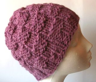 Gorro de lana tejido a mano - Lila - NUEVO