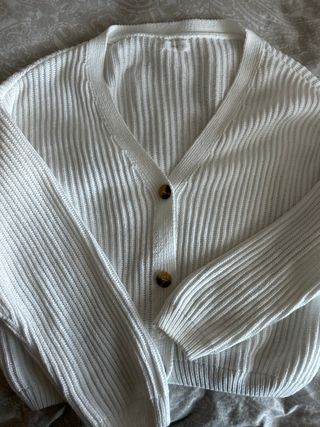 chaqueta blanca punto niña