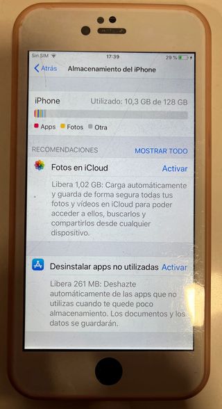 Iphone 6S Plus 128 Gb color blanco-plata