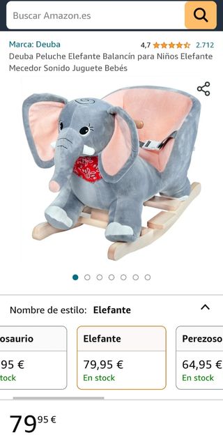 Balancín/mecedora elefante con sonido