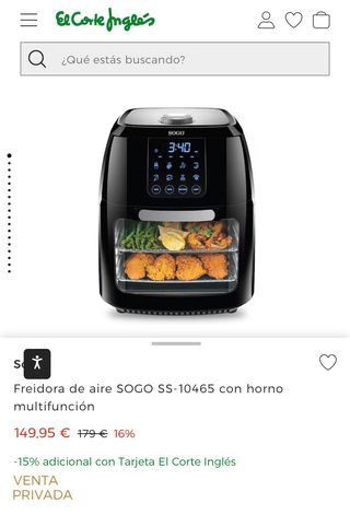 OFERTA Freidora Horno Aire Caliente SOGO