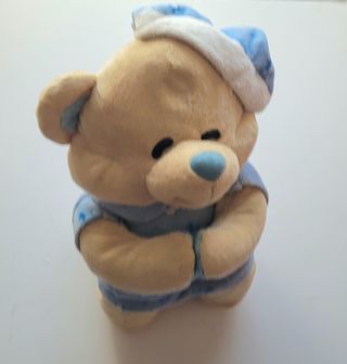 3 Oso rezando, libro y zapatos bebé azul NUEVO